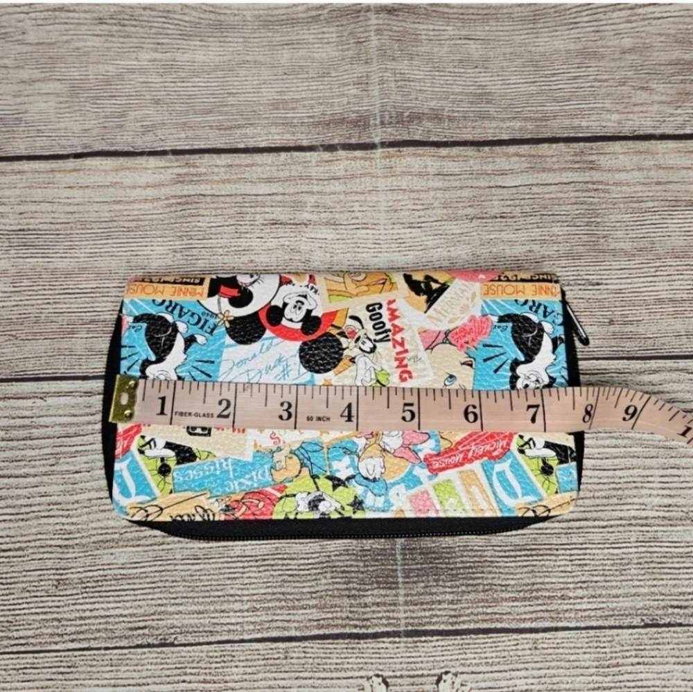 Disney Parks retro characters clutch zip around wallet